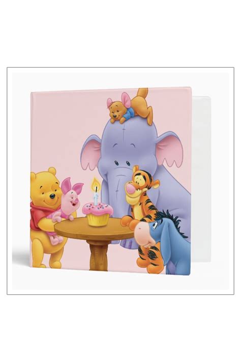 Pooh And Friends Birthday 3 Ring Binder Zazzle Friend Birthday Disney Birthday Party Winnie