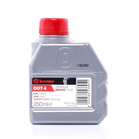 L A4 002 BREMBO DOT 4 Remvloeistof 0 25L DOT 4 Premium Brake Fluid