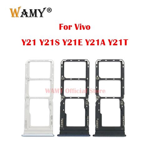 Original New Sim Card Tray Slot Holder Adapter Socket For Vivo Y21 Y21s 2021 Y21a Y21e Y21t