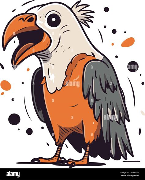 Vulture Vector Illustration Cartoon Style Hand Drawn Design Element