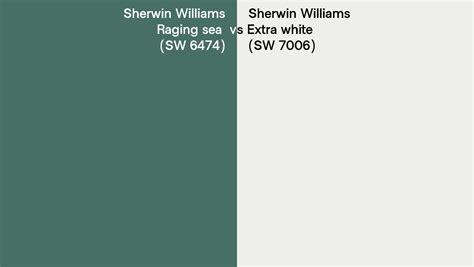 Sherwin Williams Raging Sea Vs Extra White Side By Side Comparison