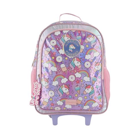 Mochila Escolar Con Ruedas Unicornios 001 Universo Binario