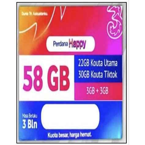 Jual Kartu Paket Perdana Tri Gb Jam Unlimited Tiktok Dan Khusus