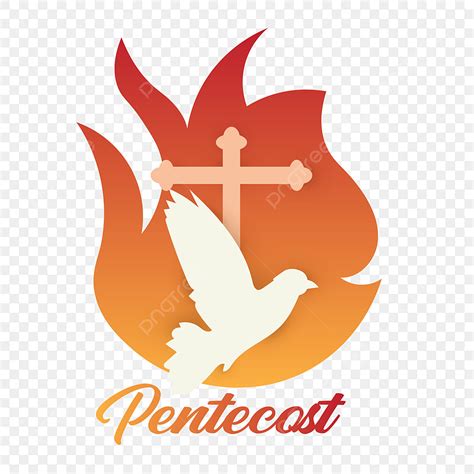 Pentecost Vector Design Images, Pentecost Poster With Realistic Fire Cross And Bird Png14 ...