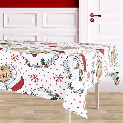 Amazon MEHOFOND Christmas Tablecloth For Rectangle Tables Santa