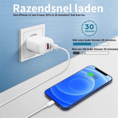 Iphone Oplaadstekker W Usb C Power Oplader Wit Geschikt Voor