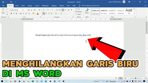 Menghilangkan Garis Biru Dibawah Tulisan Pada Microsoft Word Youtube