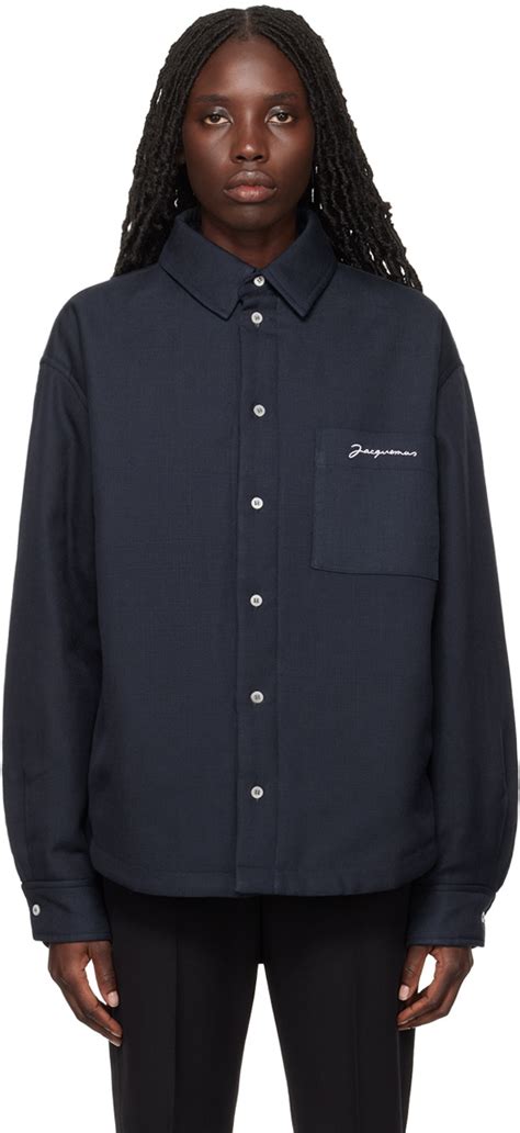 Jacquemus Navy Le Raphia La Chemise Boulanger Shirt Jacquemus