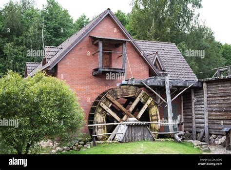 wooden water mill antique style background stock photo alamy