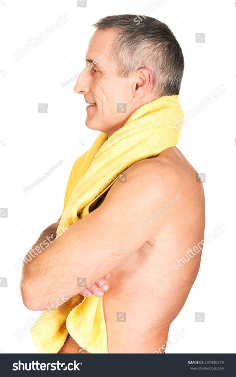 Side View Mature Man Holding Towel Stock Photo 237430279 Shutterstock