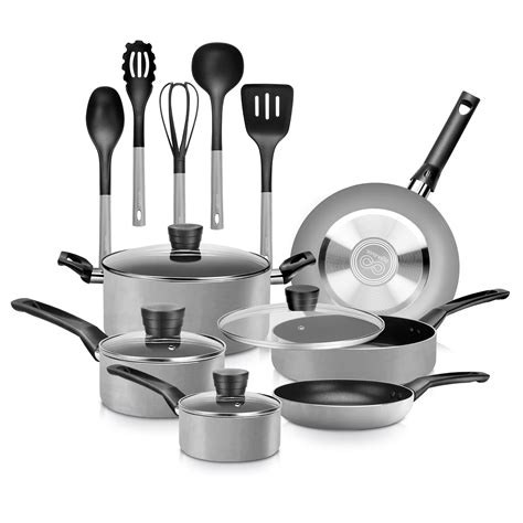 Serenelife 15 Piece Aluminum Non Stick Cookware Set And Reviews Wayfair