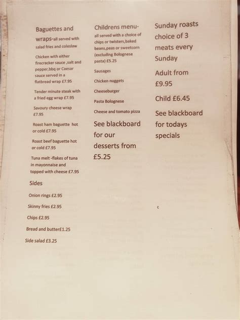 Menu At The Smiths Arms Pub Bar Preston Darkinson Ln