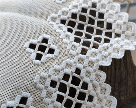 Vintage Hardanger Embroidered Table Mat Doily Hardanger Embroidery Hardanger Table Decor