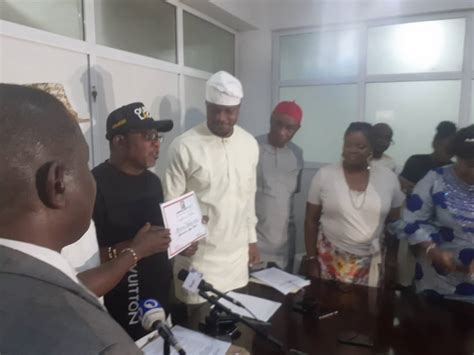 Labour Party Presents Certificate Of Return To Lagos Guber Candidate Rhodes Vivour