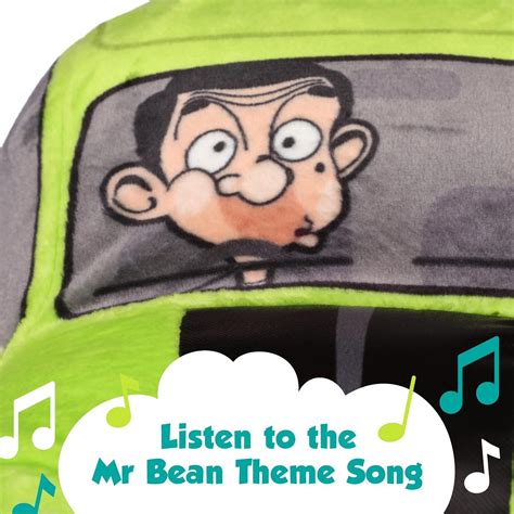 Mr Bean 1256 Musical Car Plush Soft Toy | Sound Effects | Ages 3+ | Green