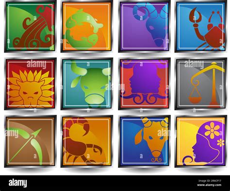 Set Of Zodiac Horoscope Icons Stock Vector Image Art Alamy