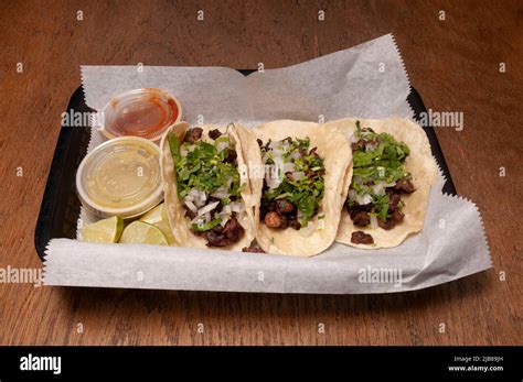 Authentic Tex Mex Mexican Cuisine Known As Steak Tacos Stock Photo Alamy