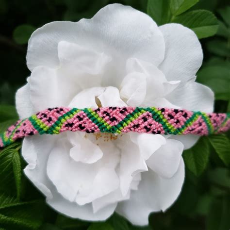 This Fruity Watermelon Woven Bracelet Is Available In 3 Shades Of Pink