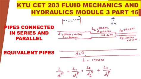 Solved Problems On Pipes Connected In Series And Parallel Equivalent