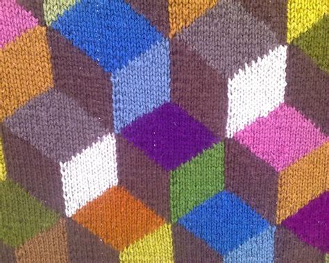 New Tumbling Blocks Afghan 10266 15 Colors Pattern By Lion Brand