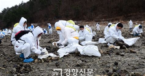 여수 기름유출사고 현장에 태안 주민 찾아 방제 일손도와