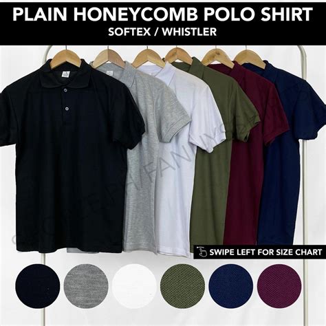 Unisex Plain Polo Shirt Softex Whistler Honeycomb Black Gray