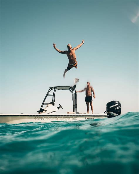 Hd Wallpaper Man Diving On Pool Man Dive On Body Of Water Jump Boat