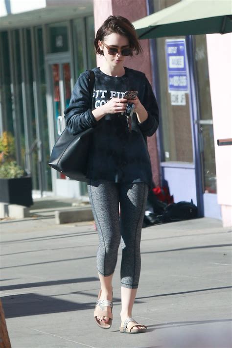 Lily Collins In Leggings Leaving A Gym In Los Angeles 1252016