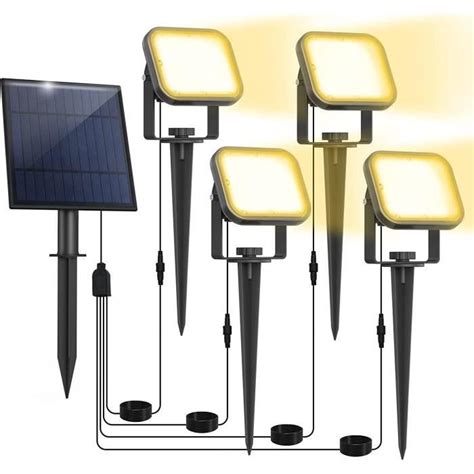 Spot Solaire Led Extérieur Lampe Solaire Extérieur Jardin 6000K Spot