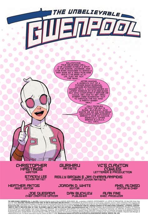 Preview Gwenpool 2 Story Christopher Hastings Art Gurihiru Cover Stacey Lee Publisher