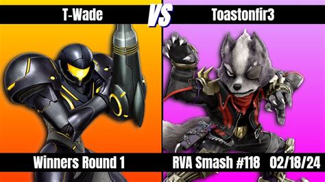 RVA Smash 118 T Wade Samus Vs Toastonfir3 Wolf Winners Round 1