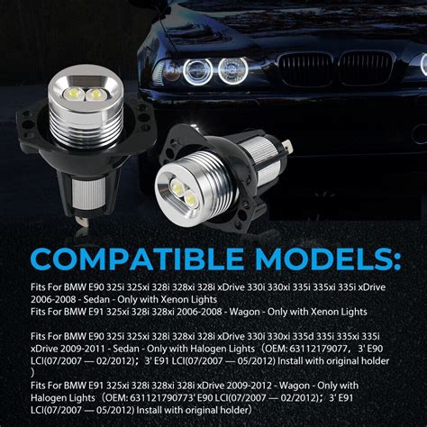 Set Led Becuri Angel Eyes Pentru Bmw E E Cu Canbus V Emag Ro