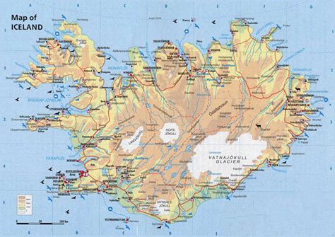 Physical Map Of Iceland Iceand Physical Map Maps Of