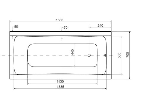 Baignoire MIRANO II Avec Tablier 140 150 160 170 X 70 Dimensions 150