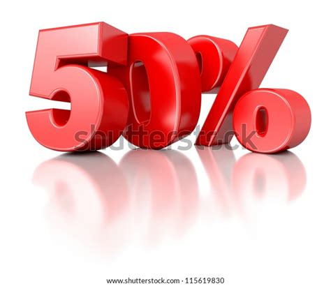 3d Shiny Red Discount Collection 50 Stock Illustration 115619830