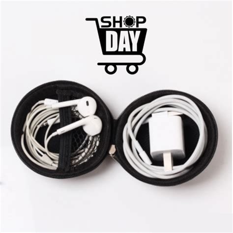 Estuche Funda Para Cables Y Aud Fonos Negro Clasico Shopday