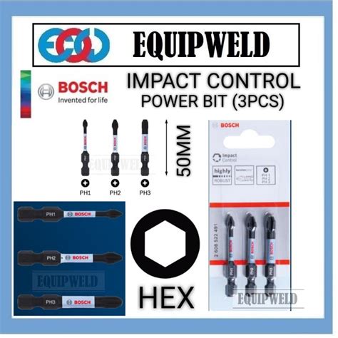 Bosch Impact Control Power Bit Pcs Mm Ph Ph Ph Hexagon Hex Head