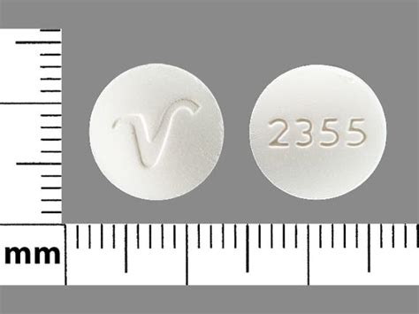 2355 V Pill White Round 11mm Pill Identifier