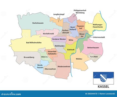 Administrative Vector Map Of The North Hesse City Of Kassel Germany