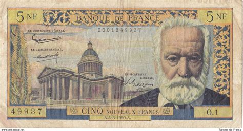 5 NF 1959 1965 Victor Hugo Billet 5 F Victor Hugo Du 5 3 1959 FAY