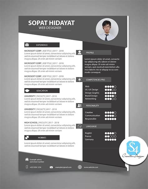 Créer Un Cv Avec Photoshop Curriculum Vitae Template