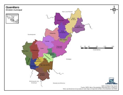 Mapa Para Imprimir De Quer Taro Mapa En Color De Los Municipios De