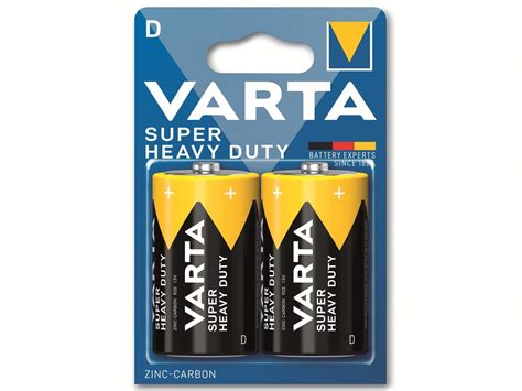 VARTA Batterie Zink Kohle Mono D R20 1 5V Superlife 2 Stück 272677