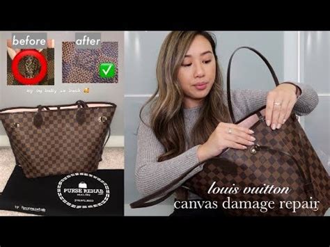 Repairing Louis Vuitton Canvas Damage Purse Rehab Heycarmen Youtube