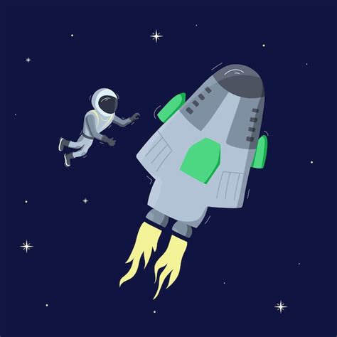 Ilustración De Vector De Astronauta Flotando En El Espacio Concepto De Exploración Del Planeta