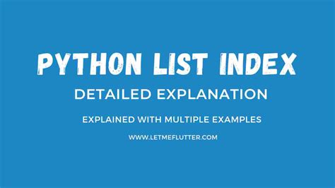 How To Easily Use Python List Index Method Python Example Code Let Me Flutter