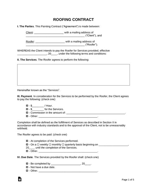 Roof Contract Template