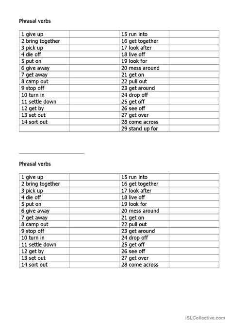 Phrasal Verbs Domino Game English Esl Worksheets Pdf Doc