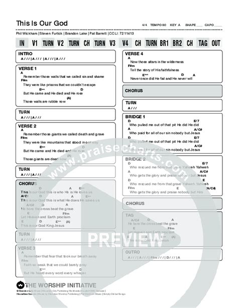 This Is Our God Chords PDF (The Worship Initiative) - PraiseCharts