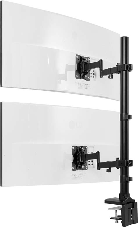 Vivo Dual Vertically Stacked Ultra Wide Monitor Desk Mount With